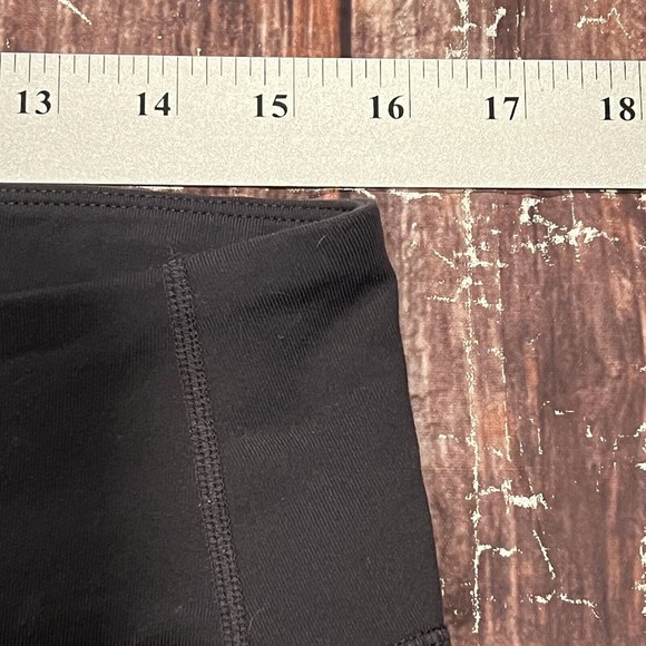 Athleta Women Black Tight White Side Stripe Ankle Zipper Workout Leggings Large - Picture 9 of 13